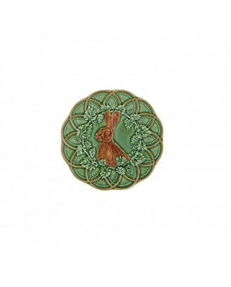 Farfurie pentru paine si unt, ceramica, 15.5 cm, Hare Bosque - Bordallo Pinheiro